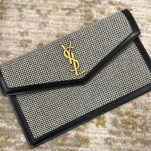Ysl Yves Saint Laurent Clutch Pouch in Black and White